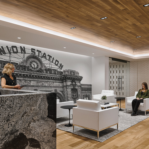 A person sitting in a room.