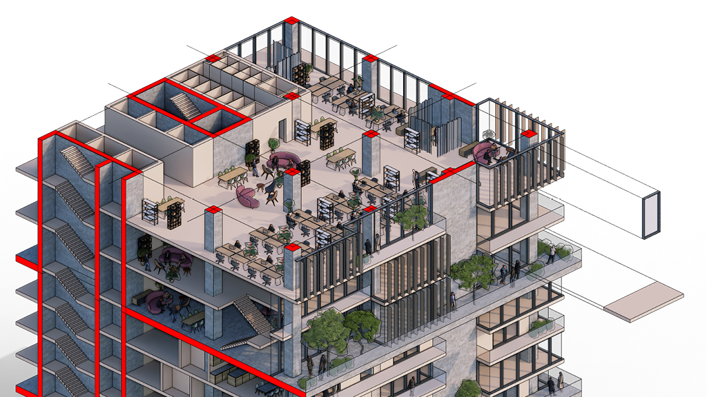 Illustration of a conceptual building.