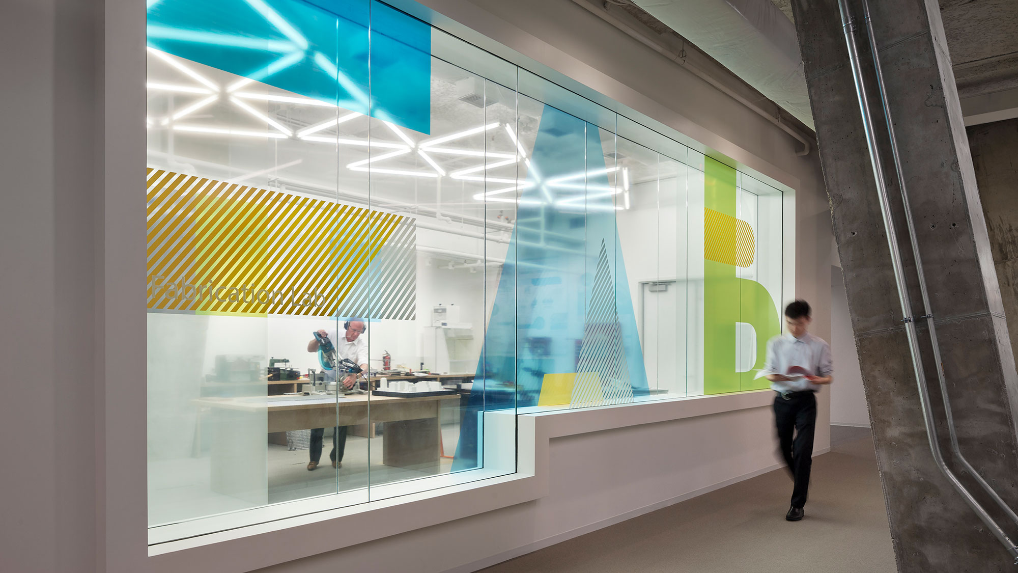 A person standing in a room.