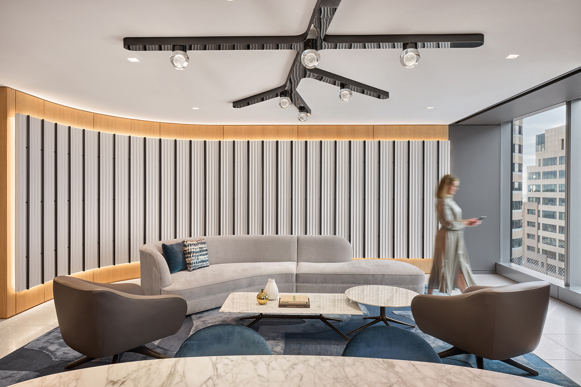 A person standing in a room.