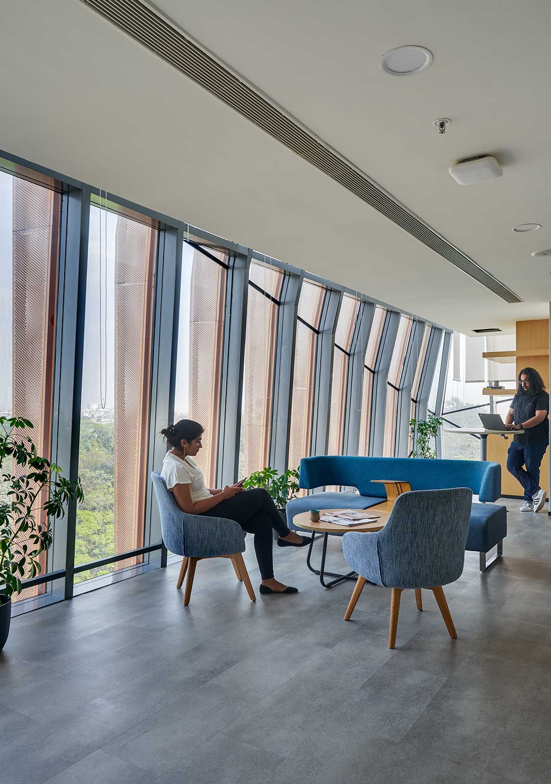 A person sitting at a table.