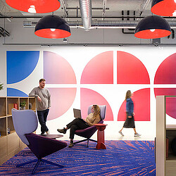 A group of people in a room.