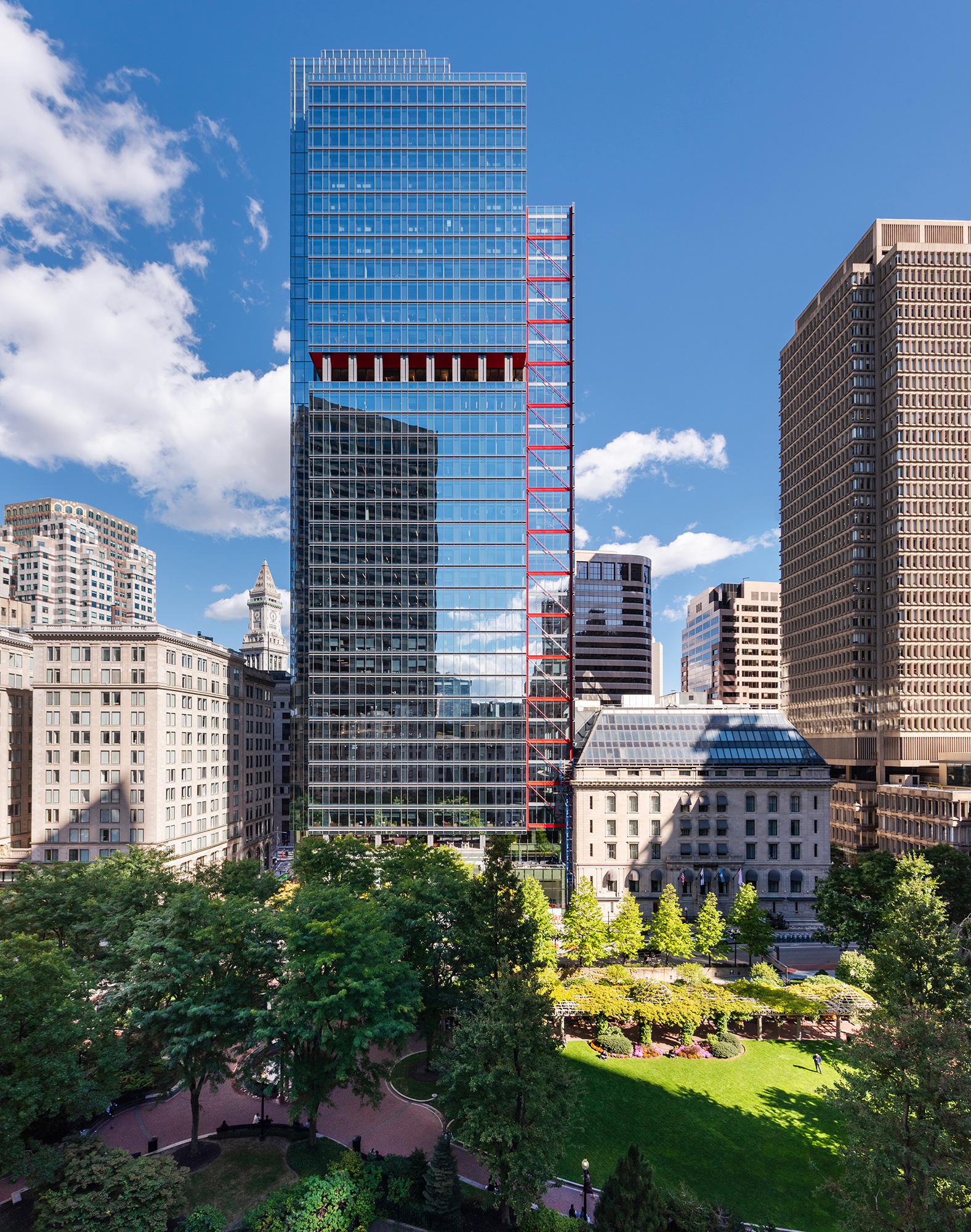 A tall building with a sign on it.