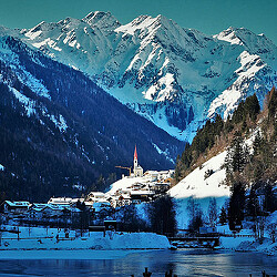 A building on a snowy mountain.