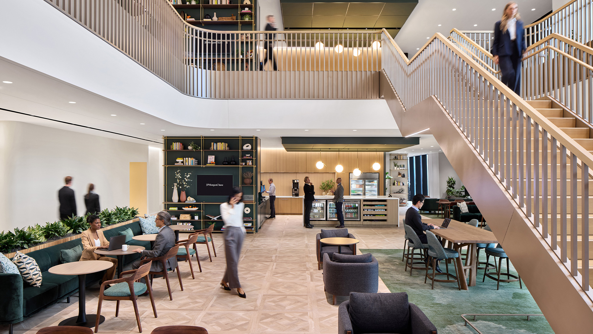 People in a building.