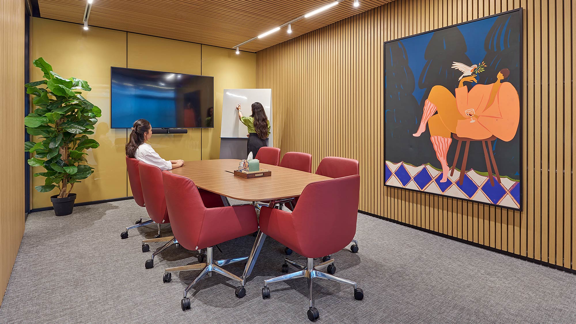 A person sitting at a table.
