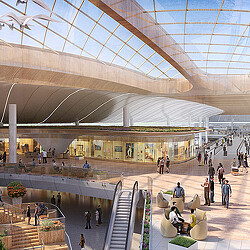 A large indoor shopping mall.