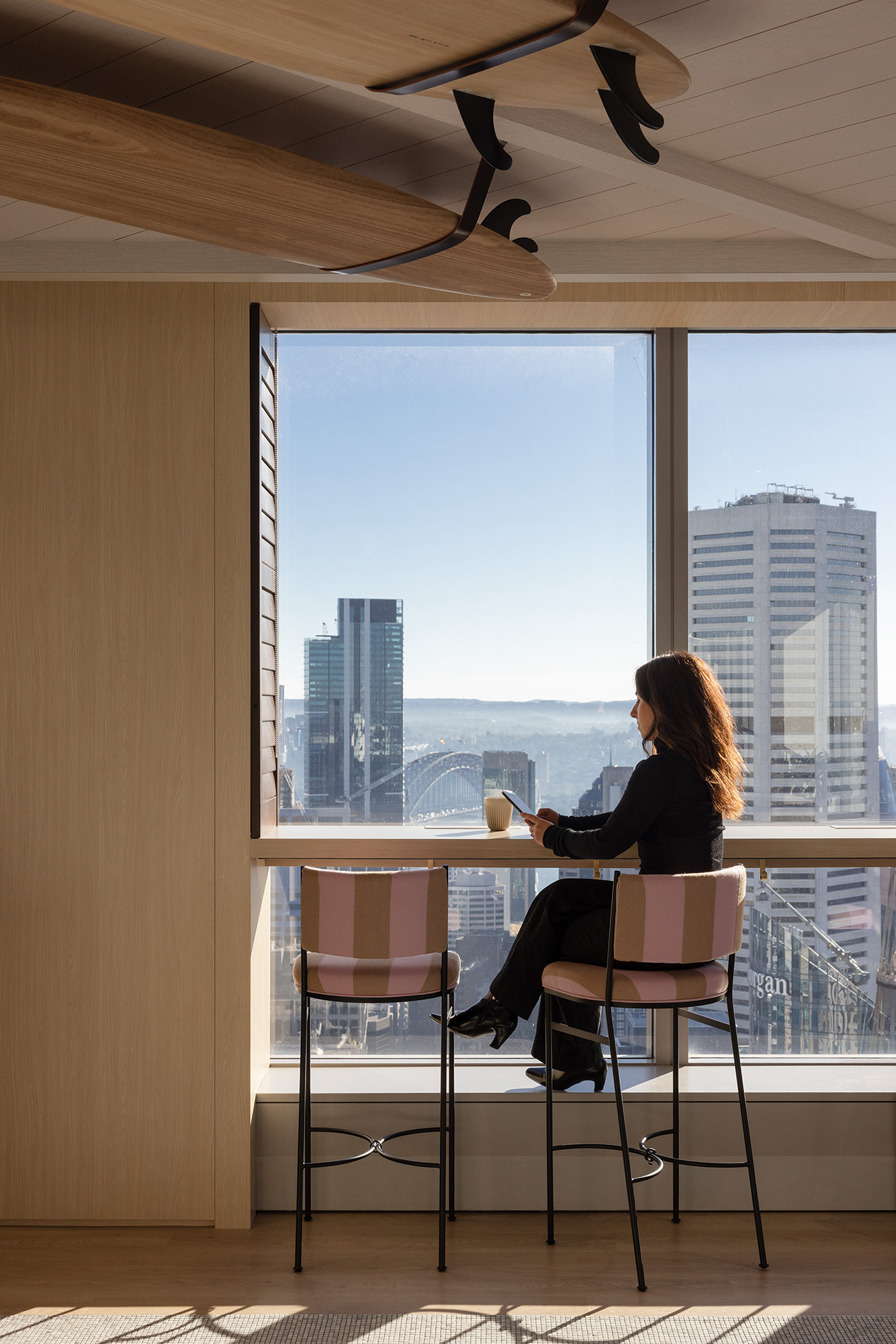 A person sitting at a table.