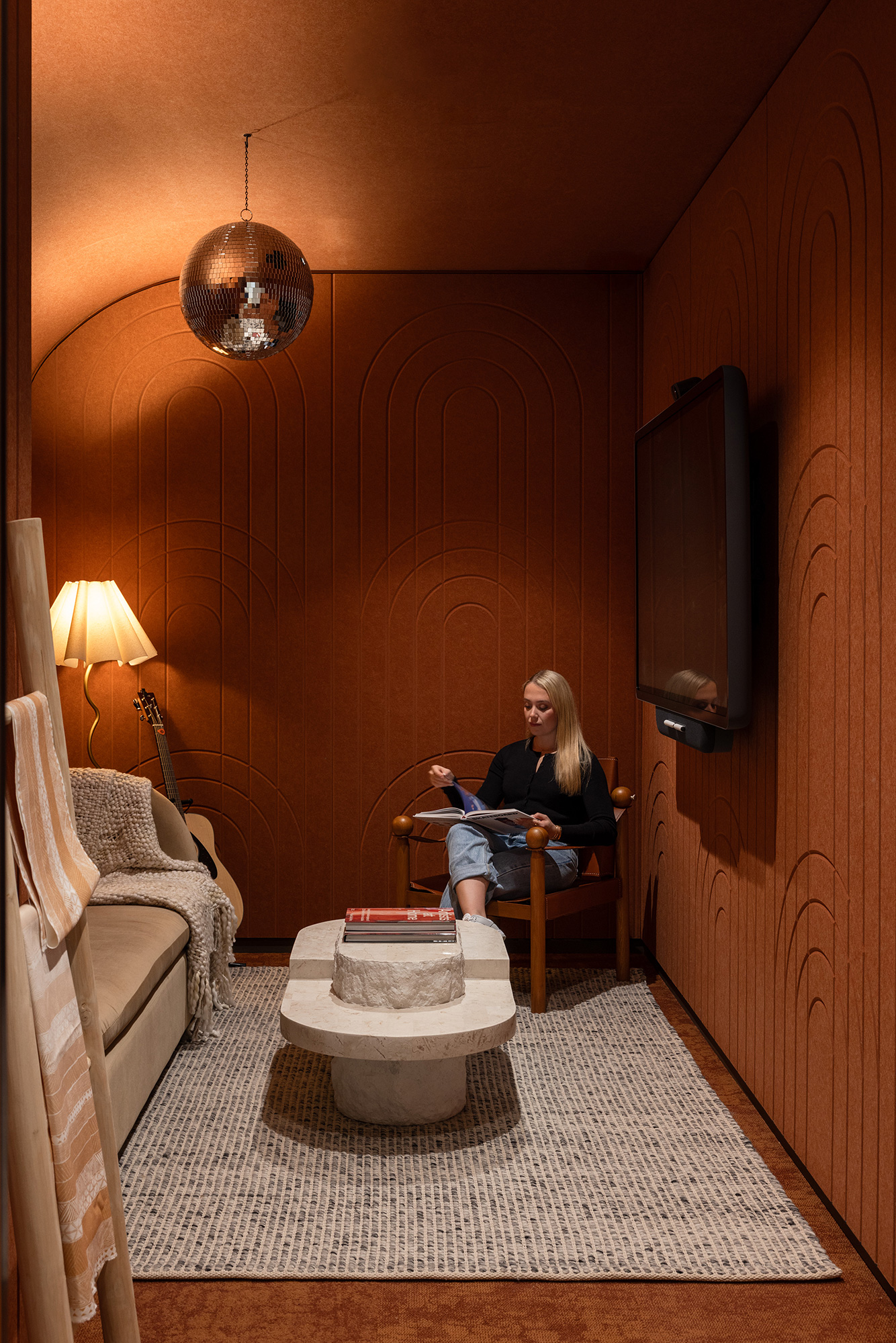 A person sitting in a chair.