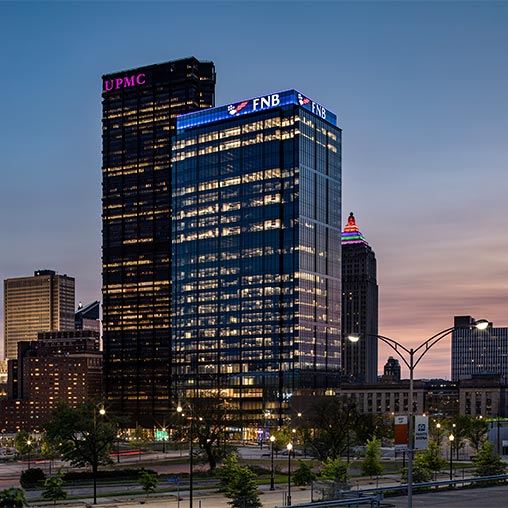 A tall building with a sign on it.