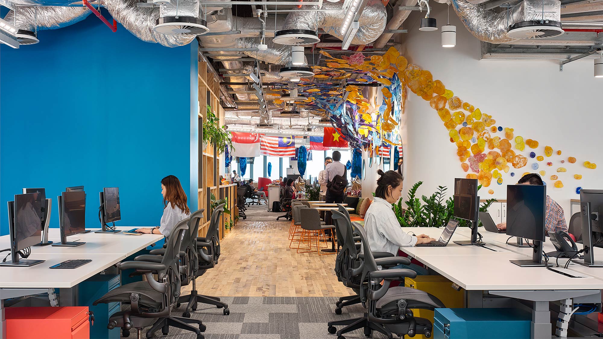 People working in an office.