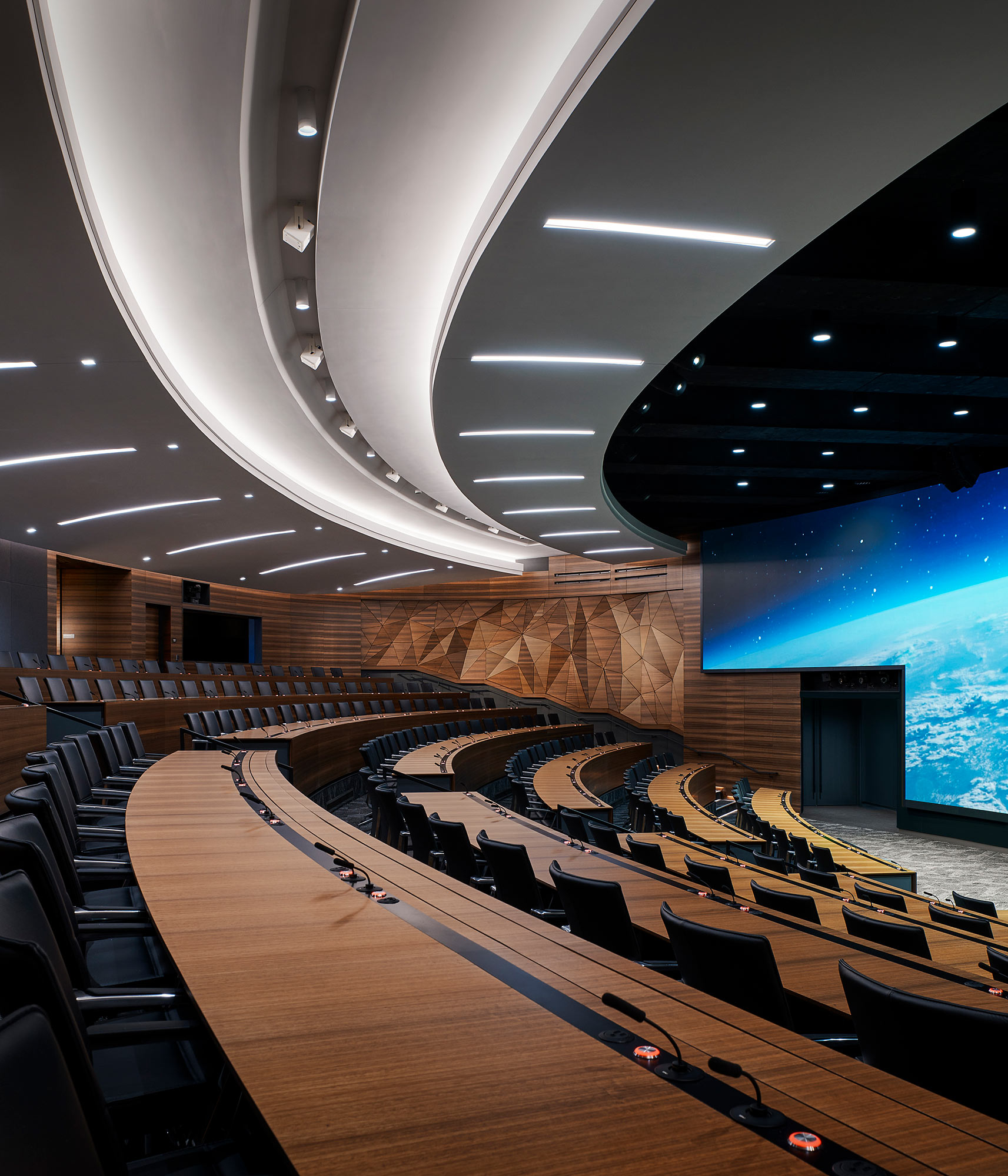 A large empty conference room.
