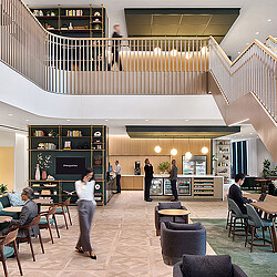 People in a building.