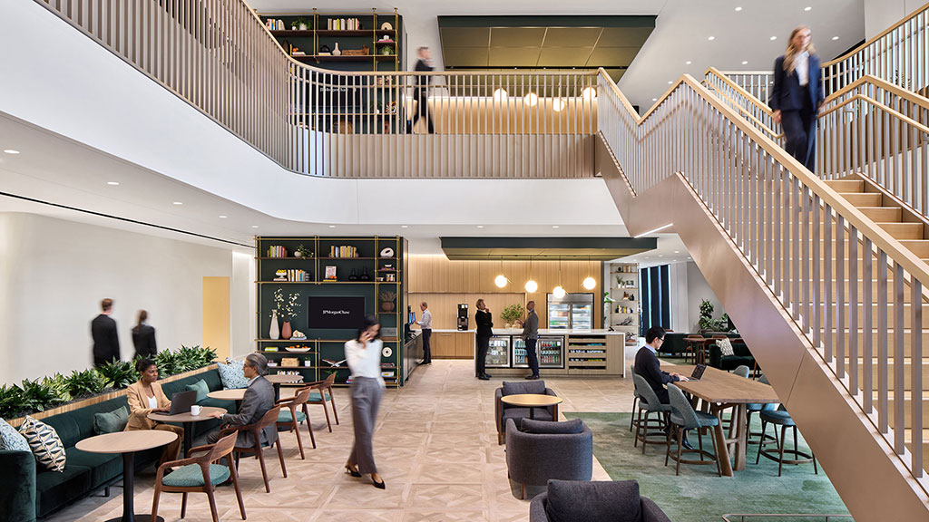 People in a building.