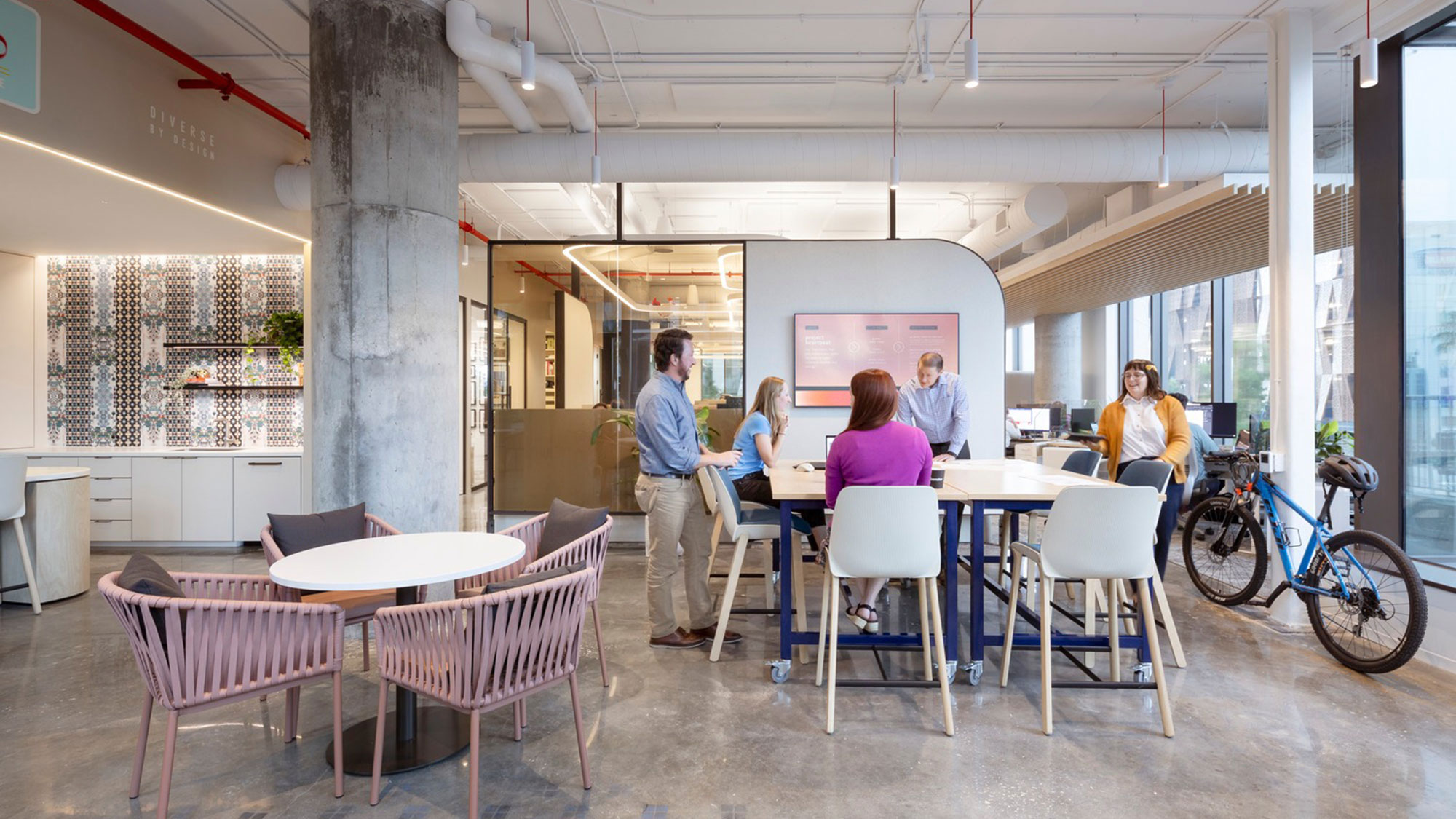 A group of people in a room.