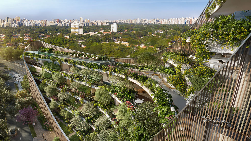 A city with a river running through it.