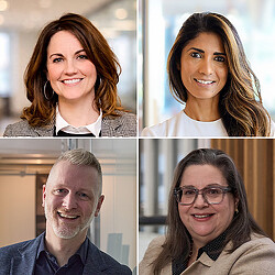 A collage of people.