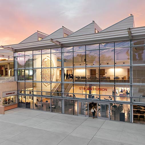 A building with many windows.