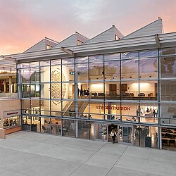 A building with many windows.