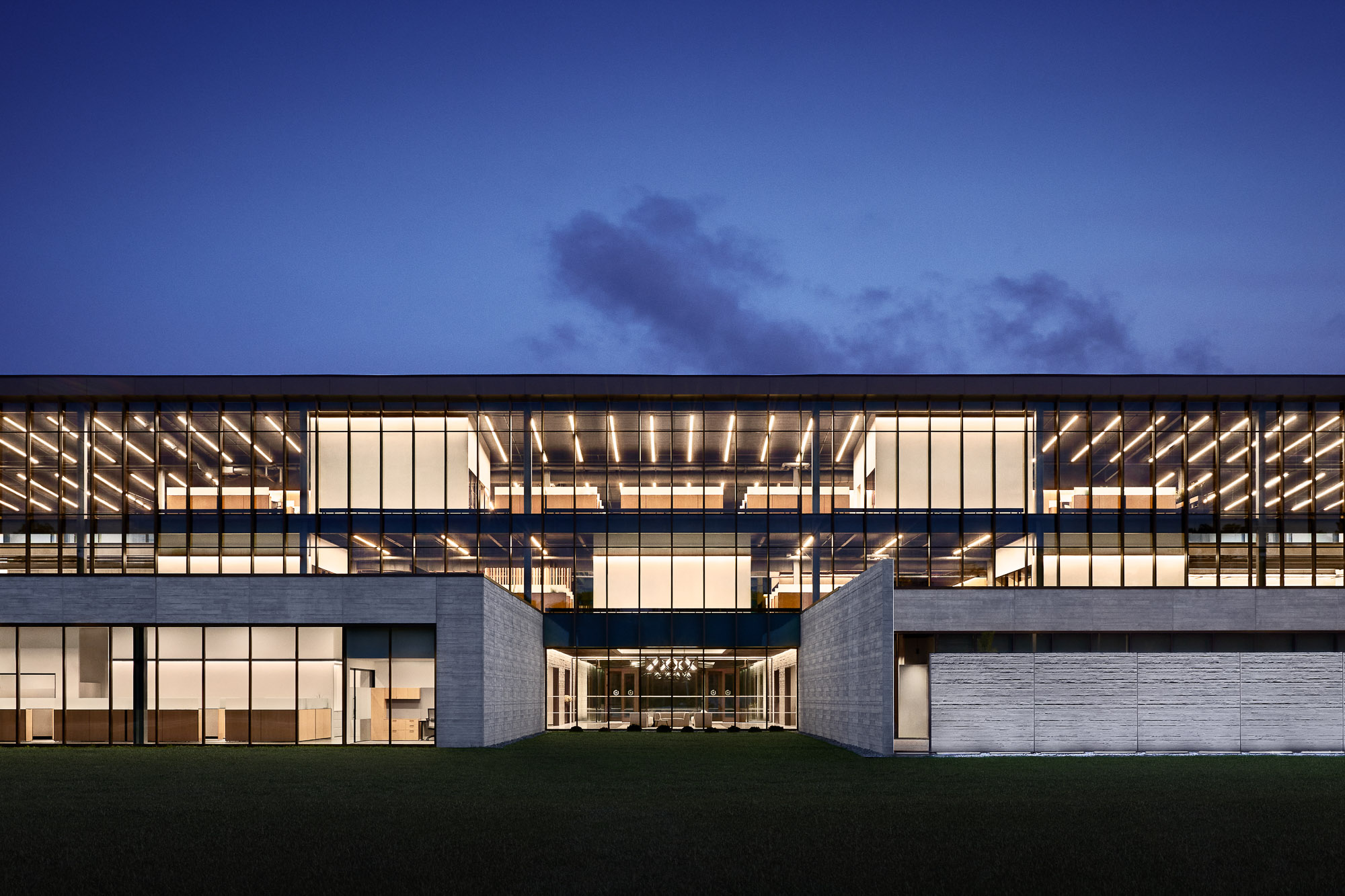 A building with glass walls.