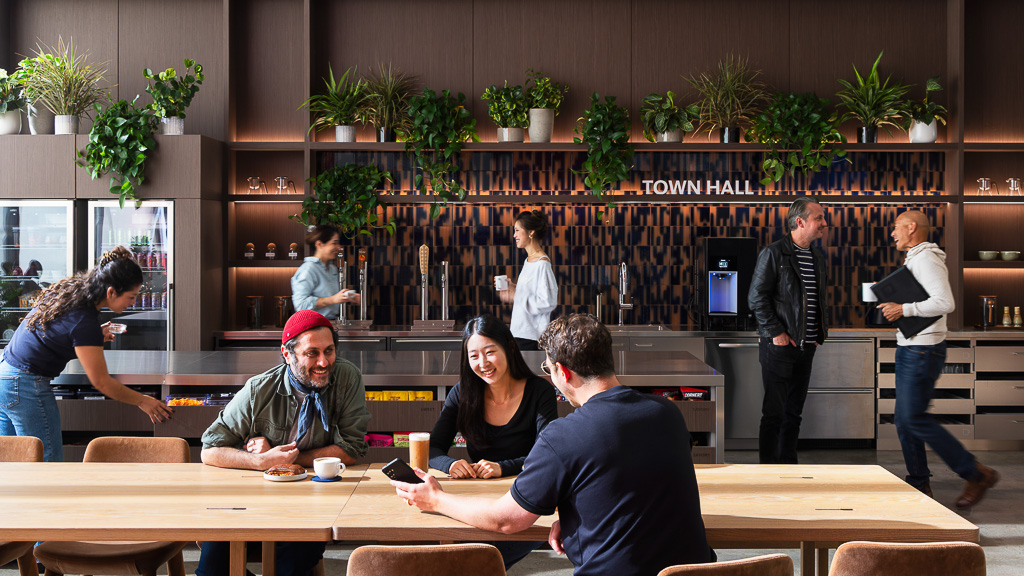 A group of people in a room.