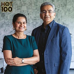 A man and a woman posing for a photo.