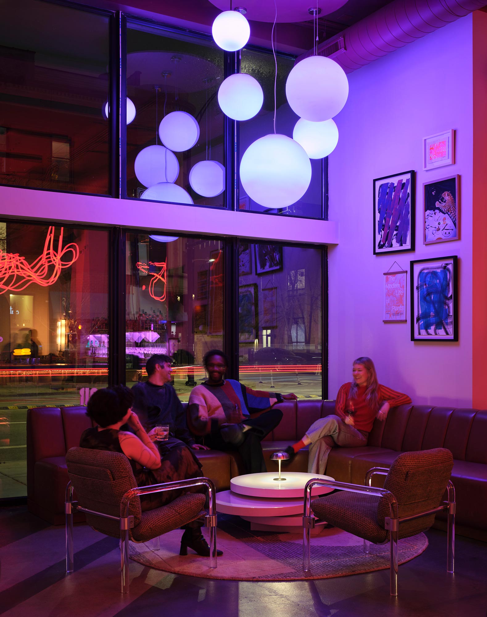 A group of people sitting in chairs.