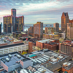 A city with many buildings.