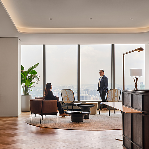 A man and woman in a room.