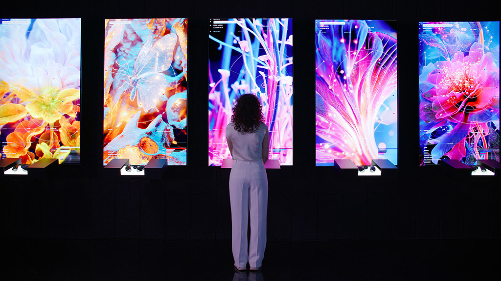 A man looking at a screen.