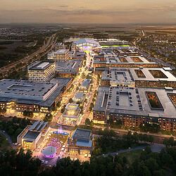 Aerial view of a city.