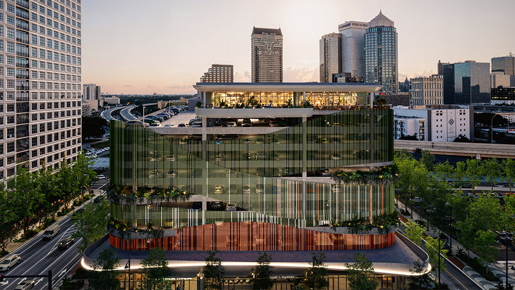 A large building with a glass roof.