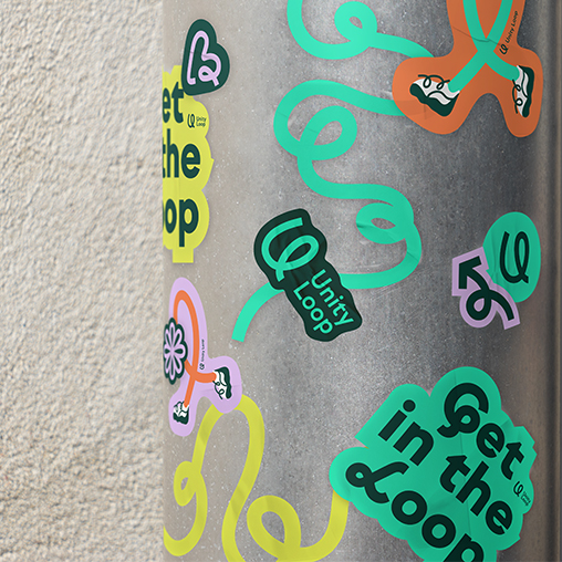 A green and yellow sign.