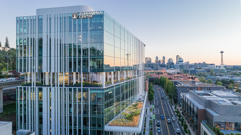 A building with glass walls.