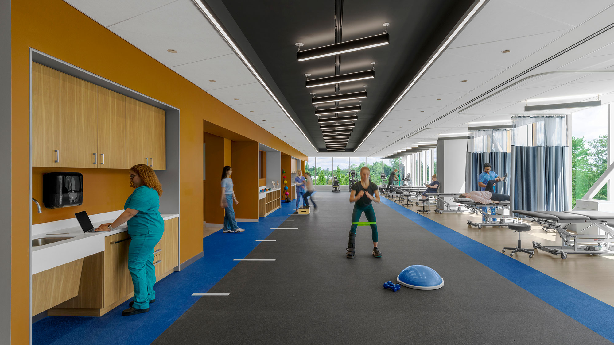 A group of people in an office.