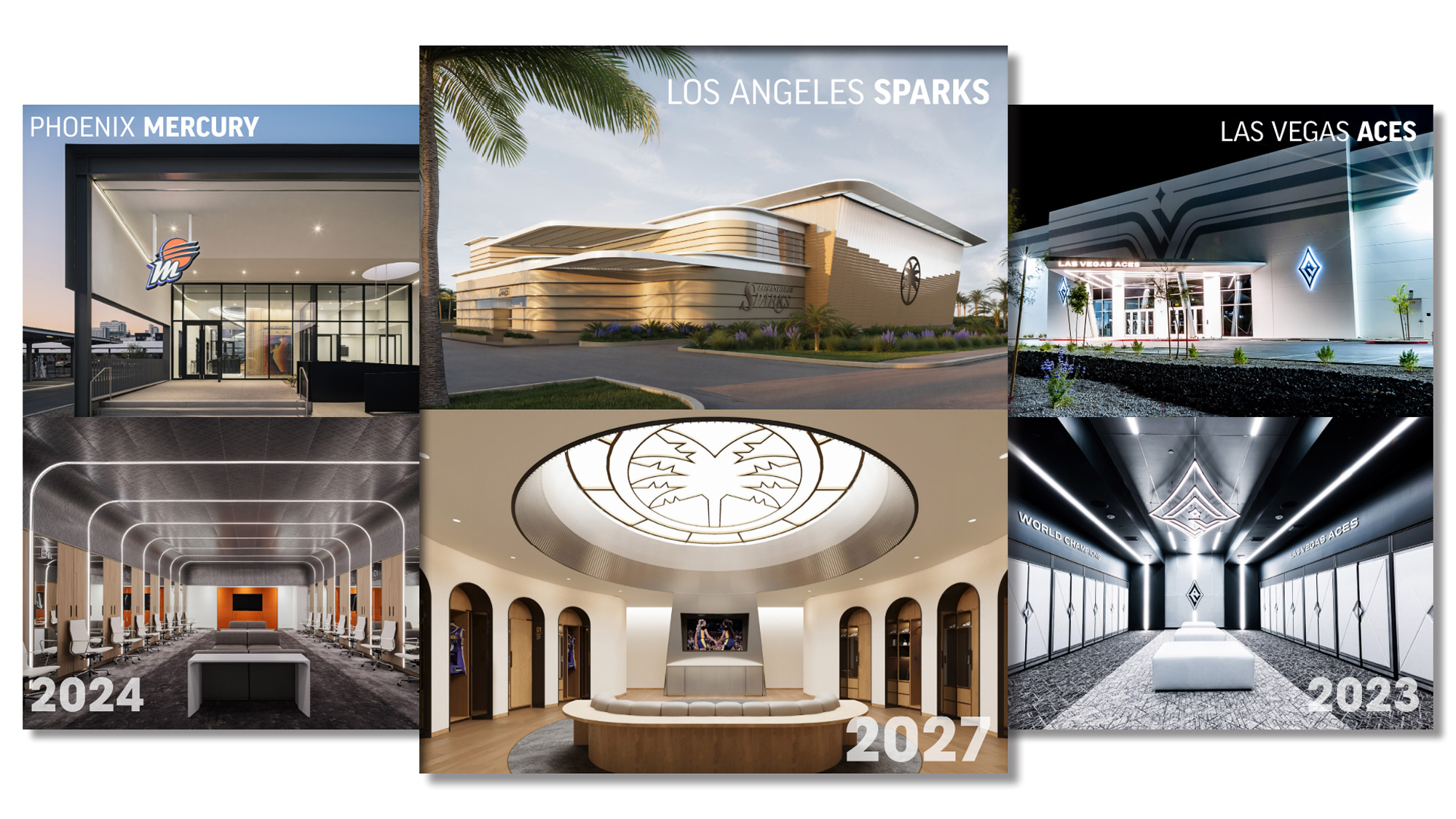 A collage of a building.