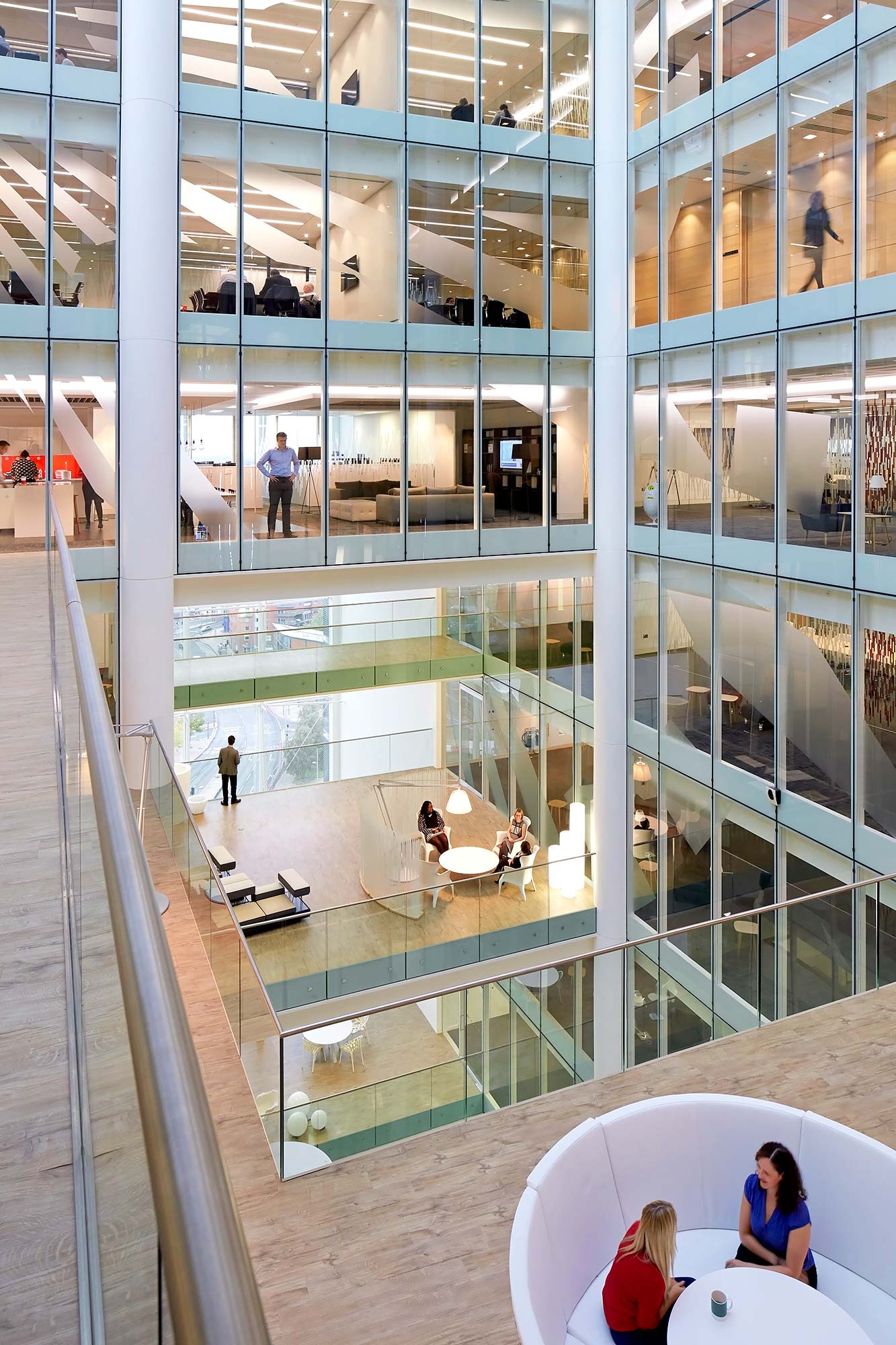 A high angle view of a building.