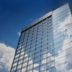 A low angle view of a building.