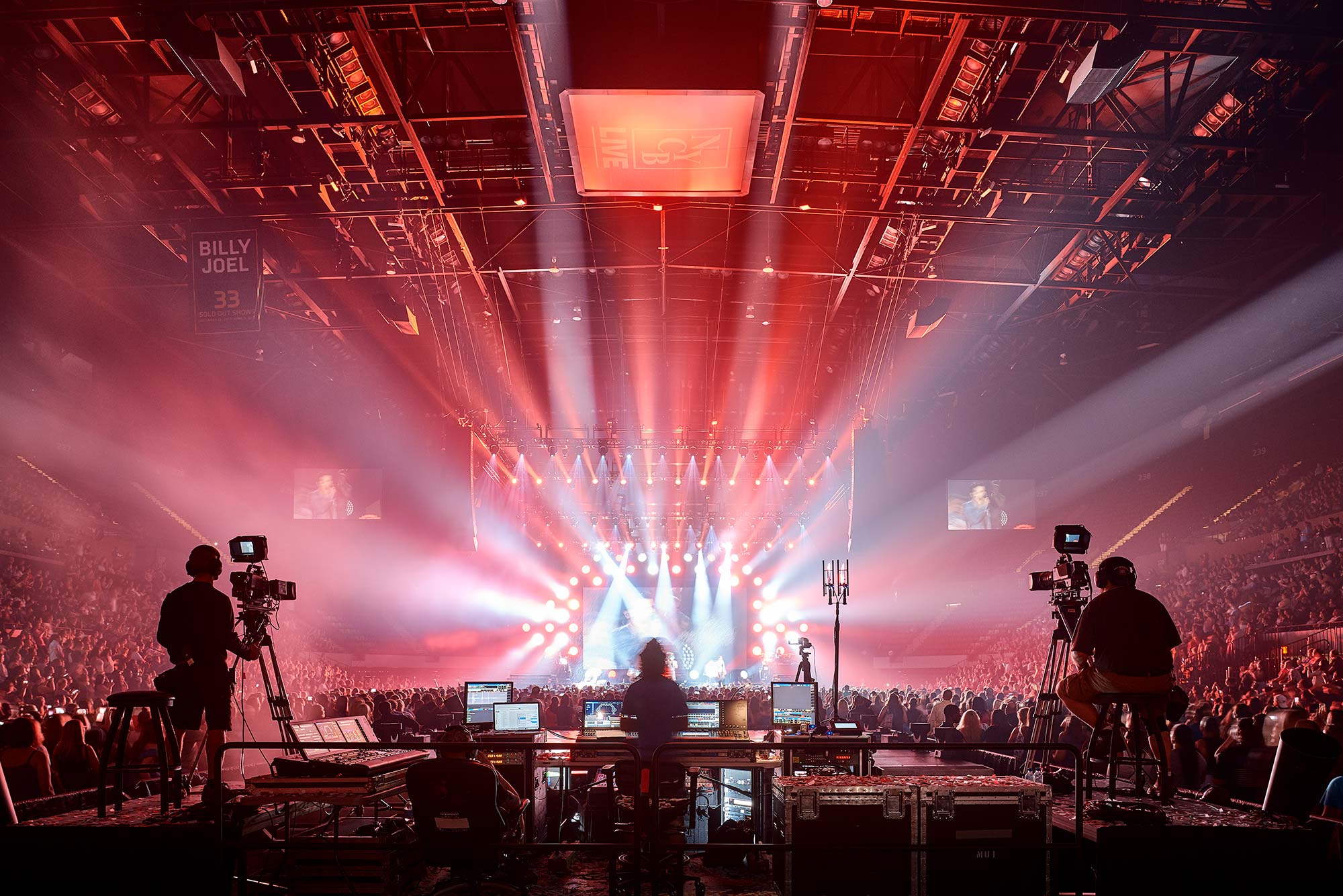 A band playing on a stage.