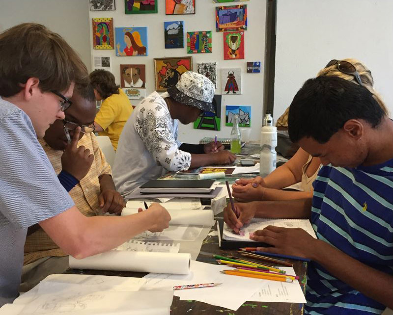 A group of people working on a project.