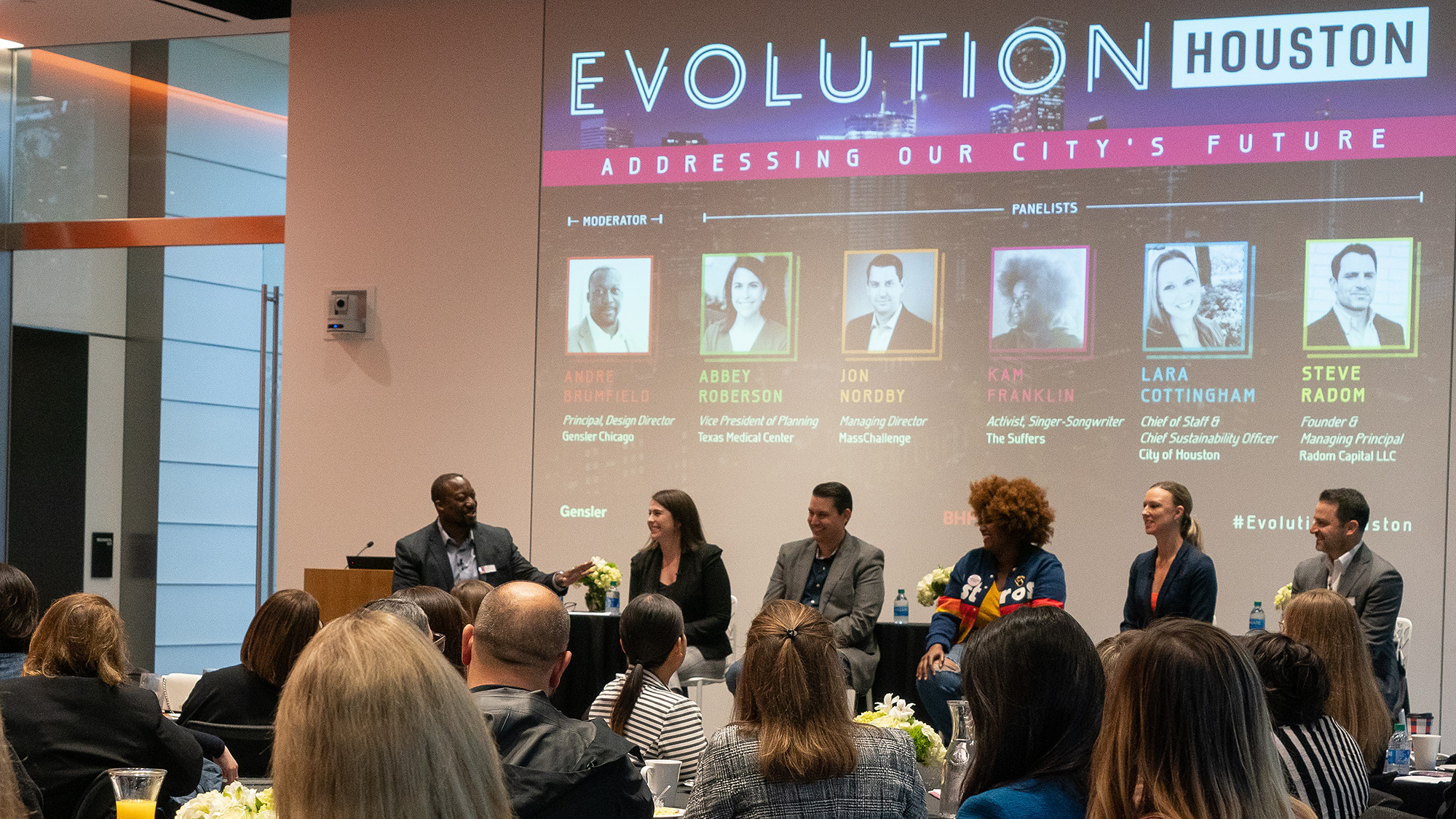 The panelists for Gensler's Evolution Houston forum discuss the city's future