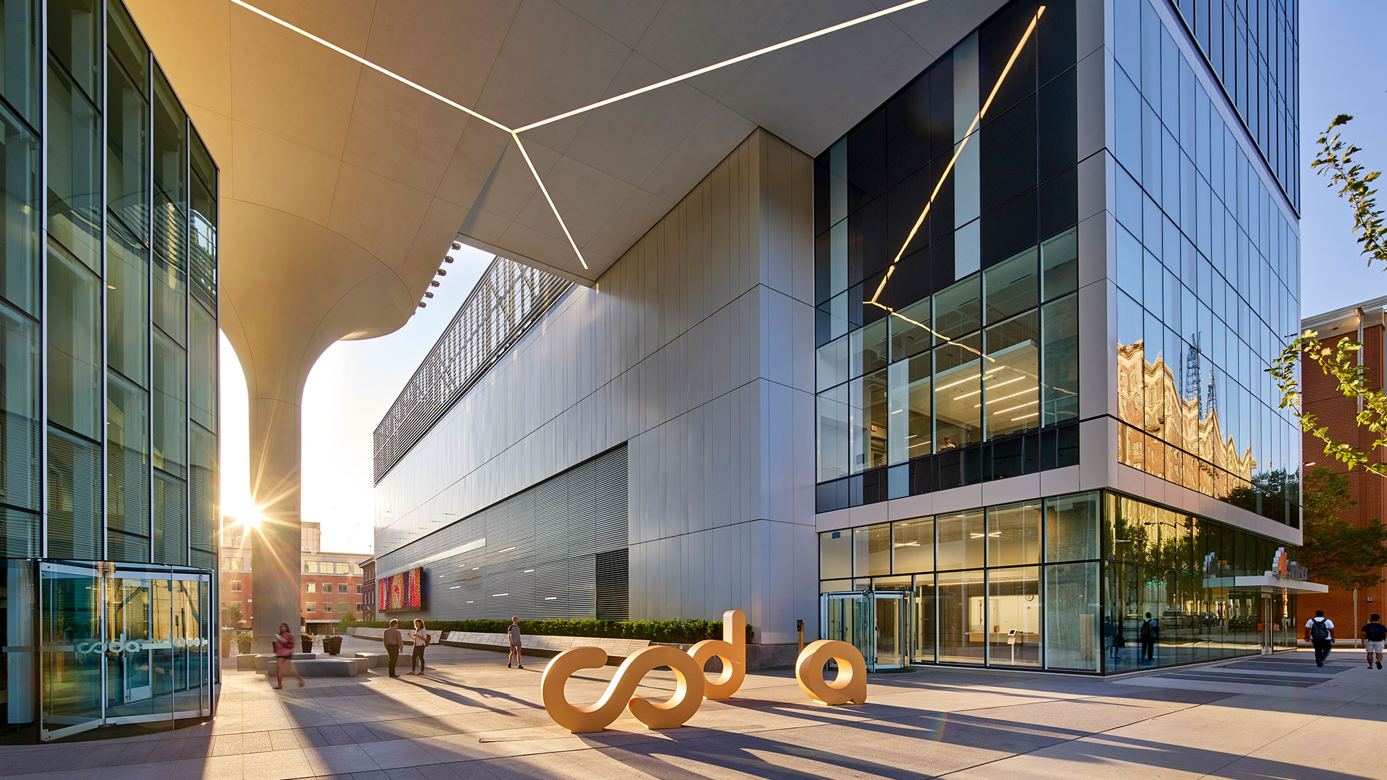 An exterior of a building that houses the Georgia Tech data center.