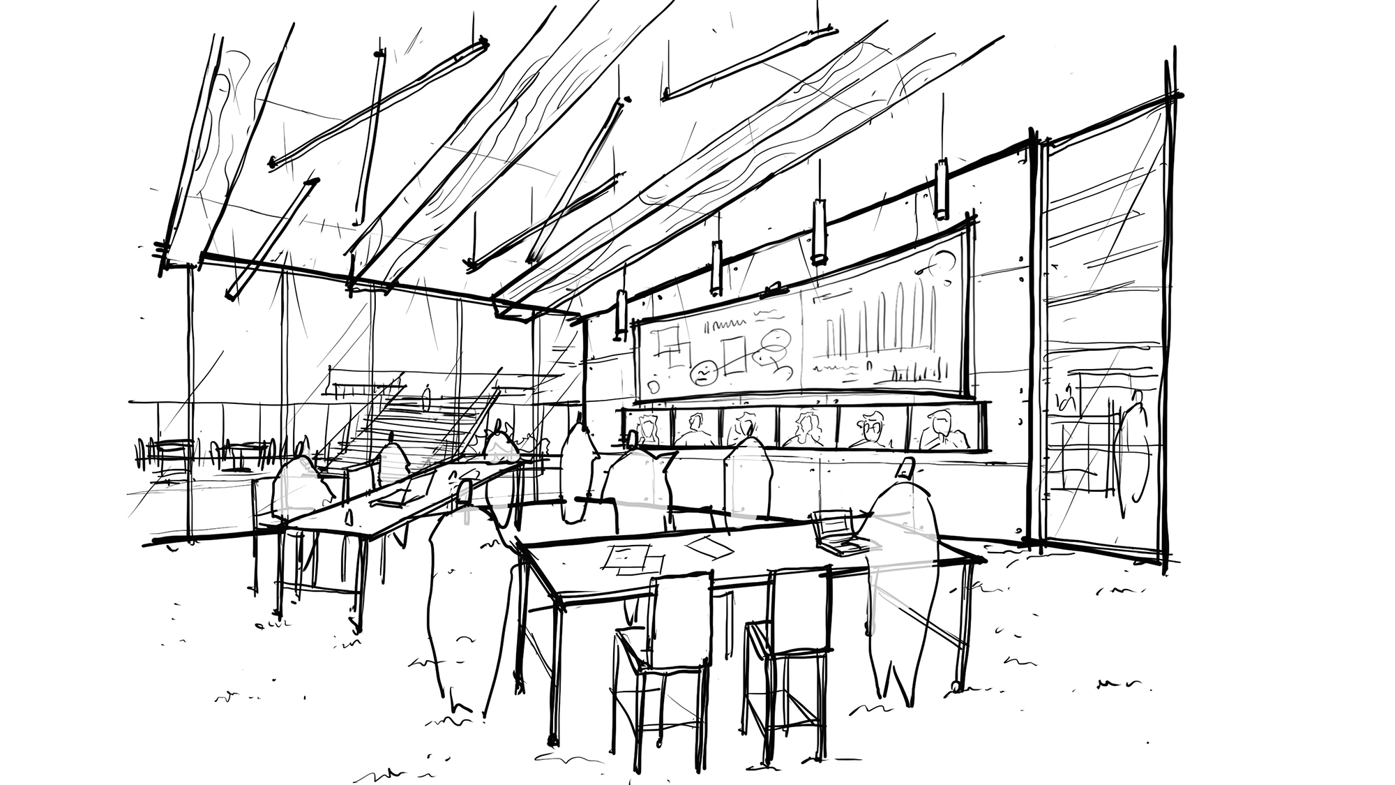A sketch of a post-pandemic workplace