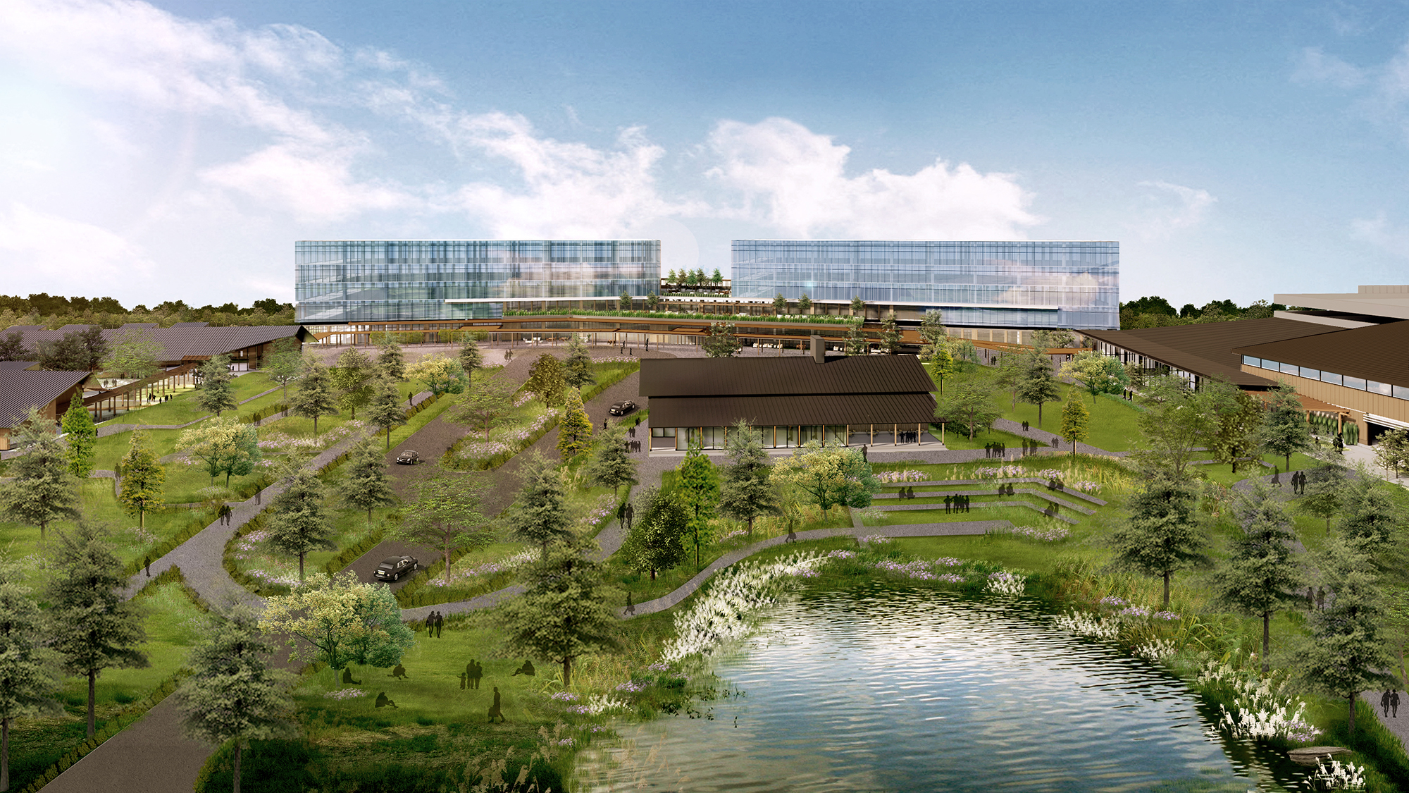 An exterior view of the envisioned Bandwidth campus