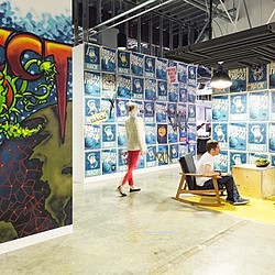 A person walking in a store.