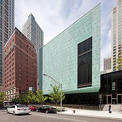 A large building with many windows.