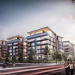 A large building with many windows.