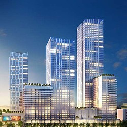 A few tall buildings.