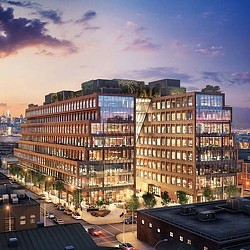 A large building with many windows.