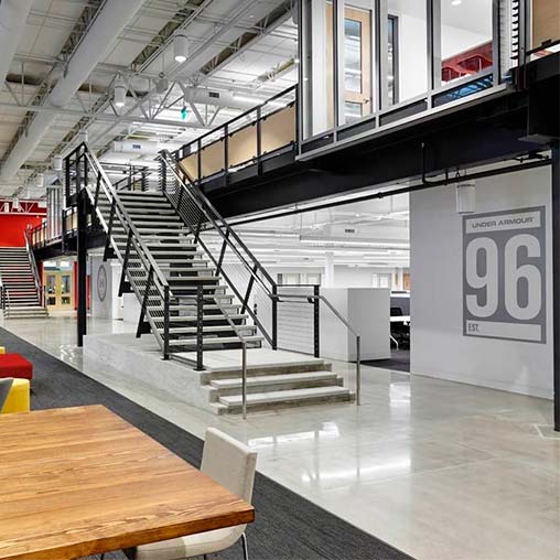 A staircase in a building.